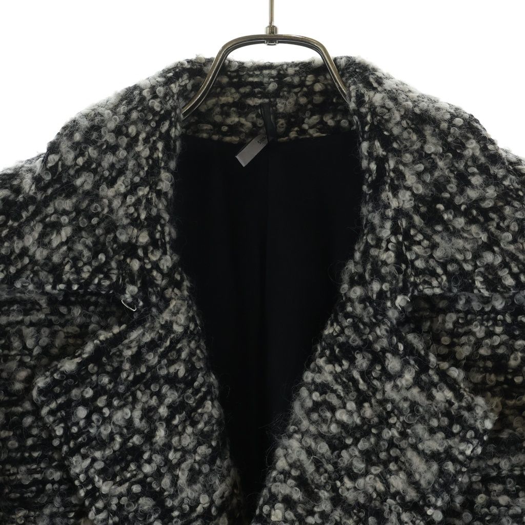 Dior Edith Slimane Era Wool Boucle Coat Gray — view 3