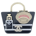 Chanel Bag Motif Brooch Black Gold 21c