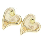 Chanel CC Logo Heart Earrings Gold Black — view 2