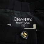 Chanel 95 CC Logo Gold Button Silk Flare Trousers Pants — view 8
