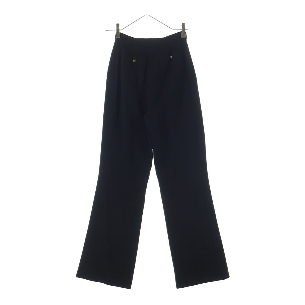 Chanel 95 CC Logo Gold Button Silk Flare Trousers Pants — view 2
