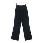 Chanel 95 CC Logo Gold Button Silk Flare Trousers Pants — view 2