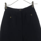 Chanel 95 CC Logo Gold Button Silk Flare Trousers Pants — view 3