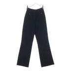 Chanel 95 CC Logo Gold Button Silk Flare Trousers Pants
