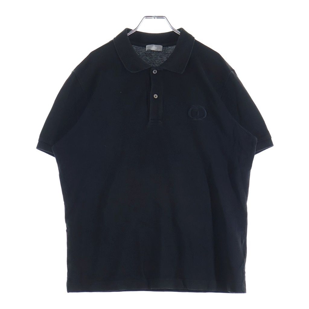 Dior CD Icon Polo Shirt CD Logo Embroidery Short Sleeve Black
