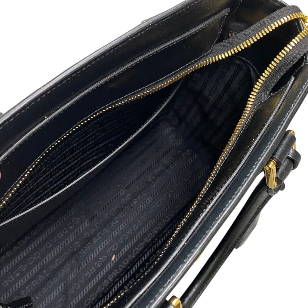 Prada Saffiano 2-Way Handbag Hand Bag Black Galla — view 7