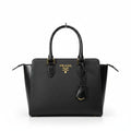 Prada Saffiano 2-Way Handbag Hand Bag Black Galla