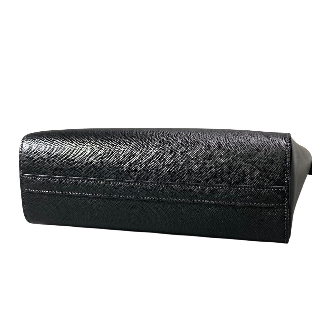 Prada Saffiano 2-Way Handbag Hand Bag Black Galla — view 5