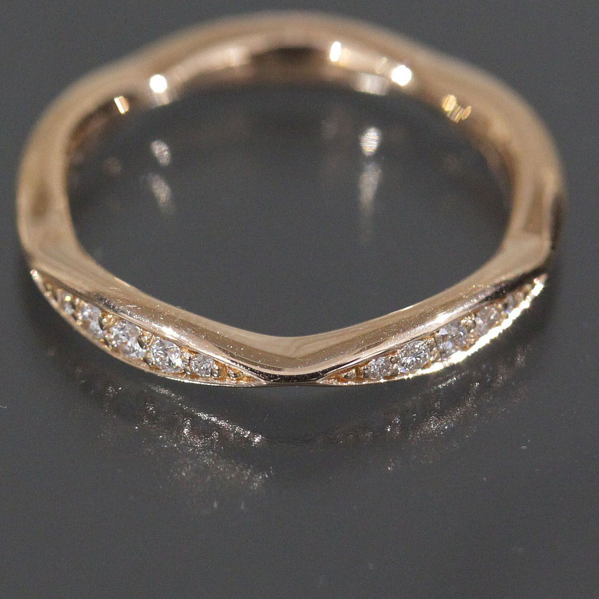 Chanel Camellia Half Eternity Diamond Ring 18K Pink Gold — view 3