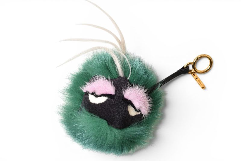 Fendi Key Holder Bag Charm Monster Bugs Green Pink