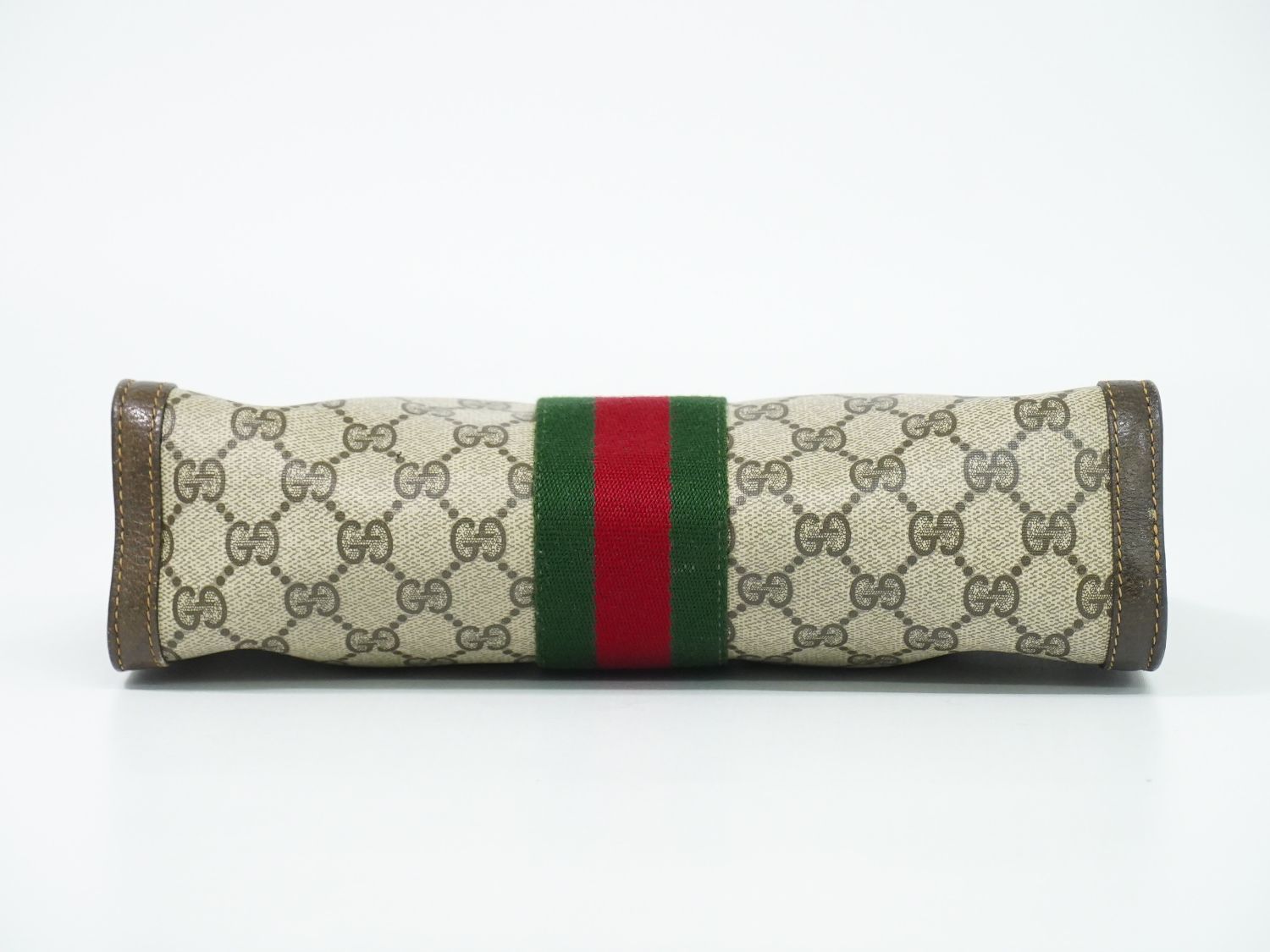 Gucci Vintage Sherry Line GG Supreme Clutch Beige Brown — view 3