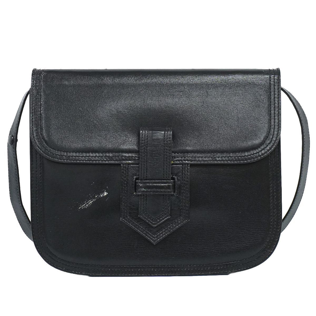 Saint Laurent YSL Leather Shoulder Bag Black