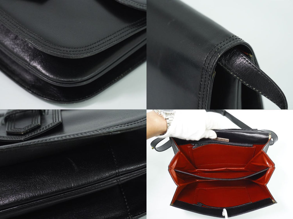Saint Laurent YSL Leather Shoulder Bag Black — view 8