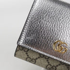 Gucci Compact Wallet Double Bifold GG Supreme Silver Beige — view 8