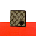 Gucci Vintage GG Pattern Leather Bifold Wallet Mini Card Case Brown