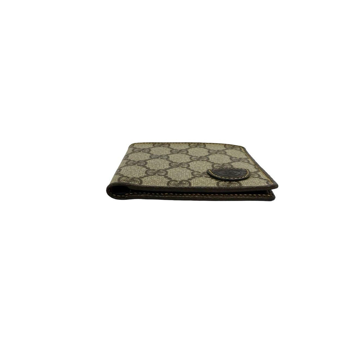 Gucci Vintage GG Pattern Leather Bifold Wallet Mini Card Case Brown — view 6