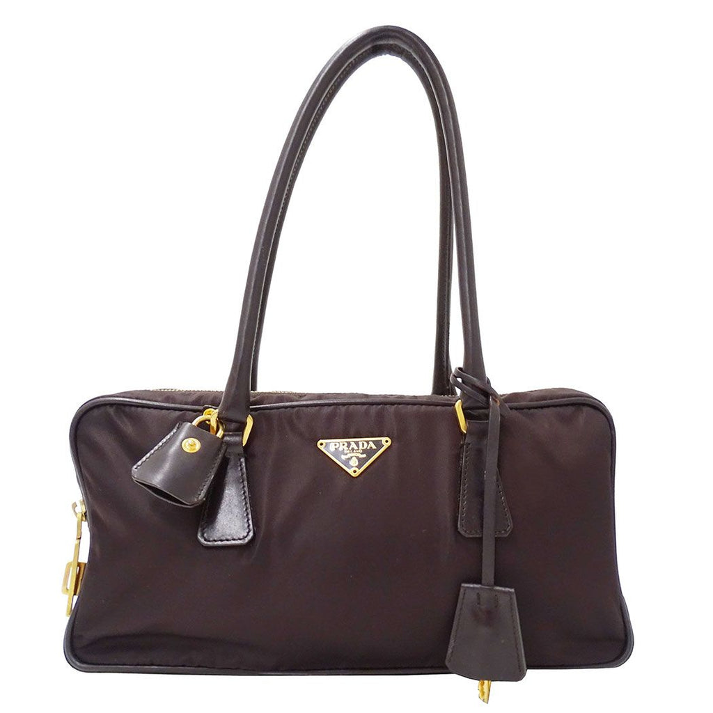 Prada Bag Handbag Nylon Dark Brown Handle Simple Going Out Everyday