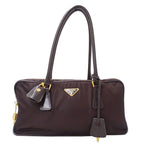 Prada Bag Handbag Nylon Dark Brown Handle Simple Going Out Everyday