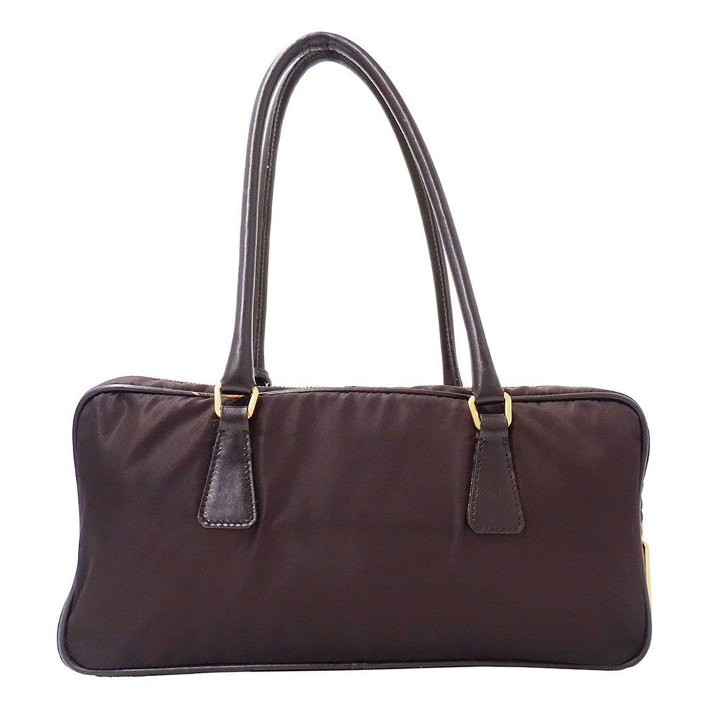 Prada Bag Handbag Nylon Dark Brown Handle Simple Going Out Everyday — view 2