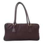 Prada Bag Handbag Nylon Dark Brown Handle Simple Going Out Everyday — view 2