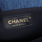 Chanel Shoulder Bag Boy Patchwork Denim Blue Chain — view 4