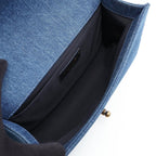 Chanel Shoulder Bag Boy Patchwork Denim Blue Chain — view 3