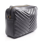 Saint Laurent Paris Shoulder Bag Lou Monogram Black Leather — view 2