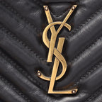 Saint Laurent Paris Shoulder Bag Lou Monogram Black Leather — view 7