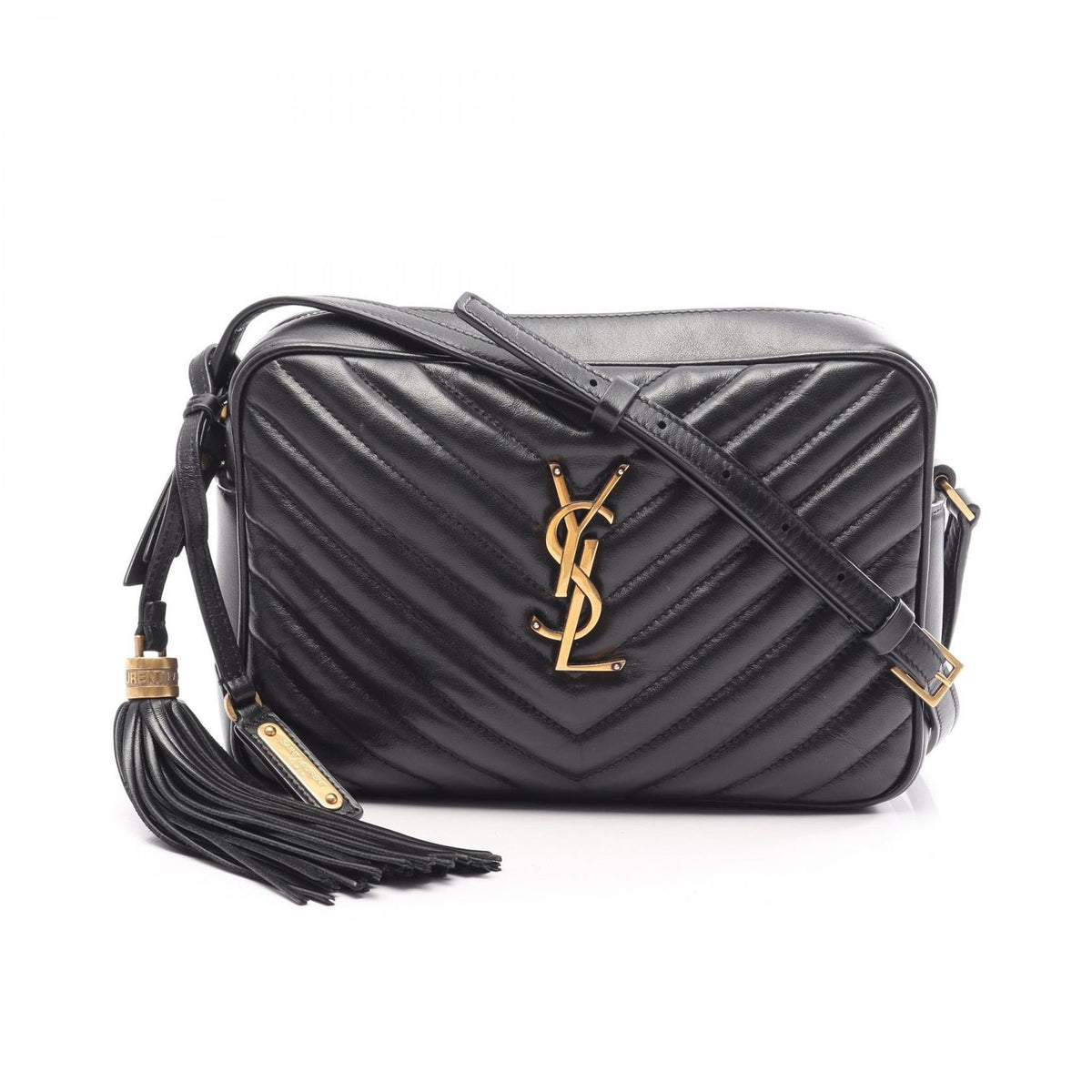 Saint Laurent Paris Shoulder Bag Lou Monogram Black Leather