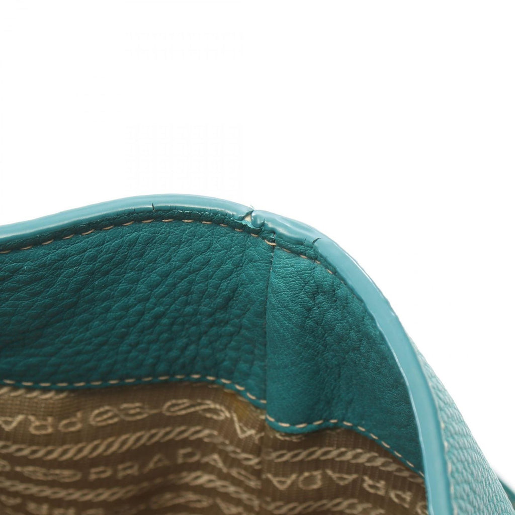 Prada Tote Bag 2-Way Turquoise Leather — view 8