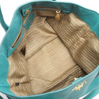 Prada Tote Bag 2-Way Turquoise Leather — view 3