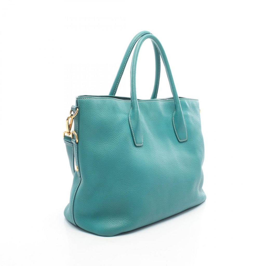 Prada Tote Bag 2-Way Turquoise Leather — view 2