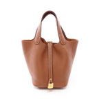 Hermes Handbag Picotin Lock PM Gold Leather