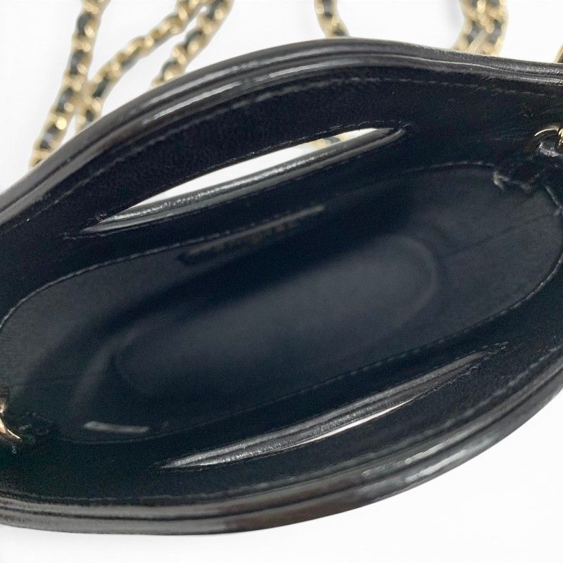 Chanel 31 Shoulder Bag Black Gold Quilted CC Logo Chain Clutch — view 6
