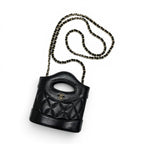 Chanel 31 Shoulder Bag Black Gold Quilted CC Logo Chain Clutch — view 5