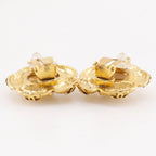 Chanel CC Logo Flower Vintage Gold Plated Faux Pearl Earrings — view 5