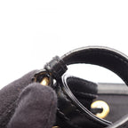 Prada Logo Jacquard 2-Way Black Canvas Leather Bucket Bag — view 7