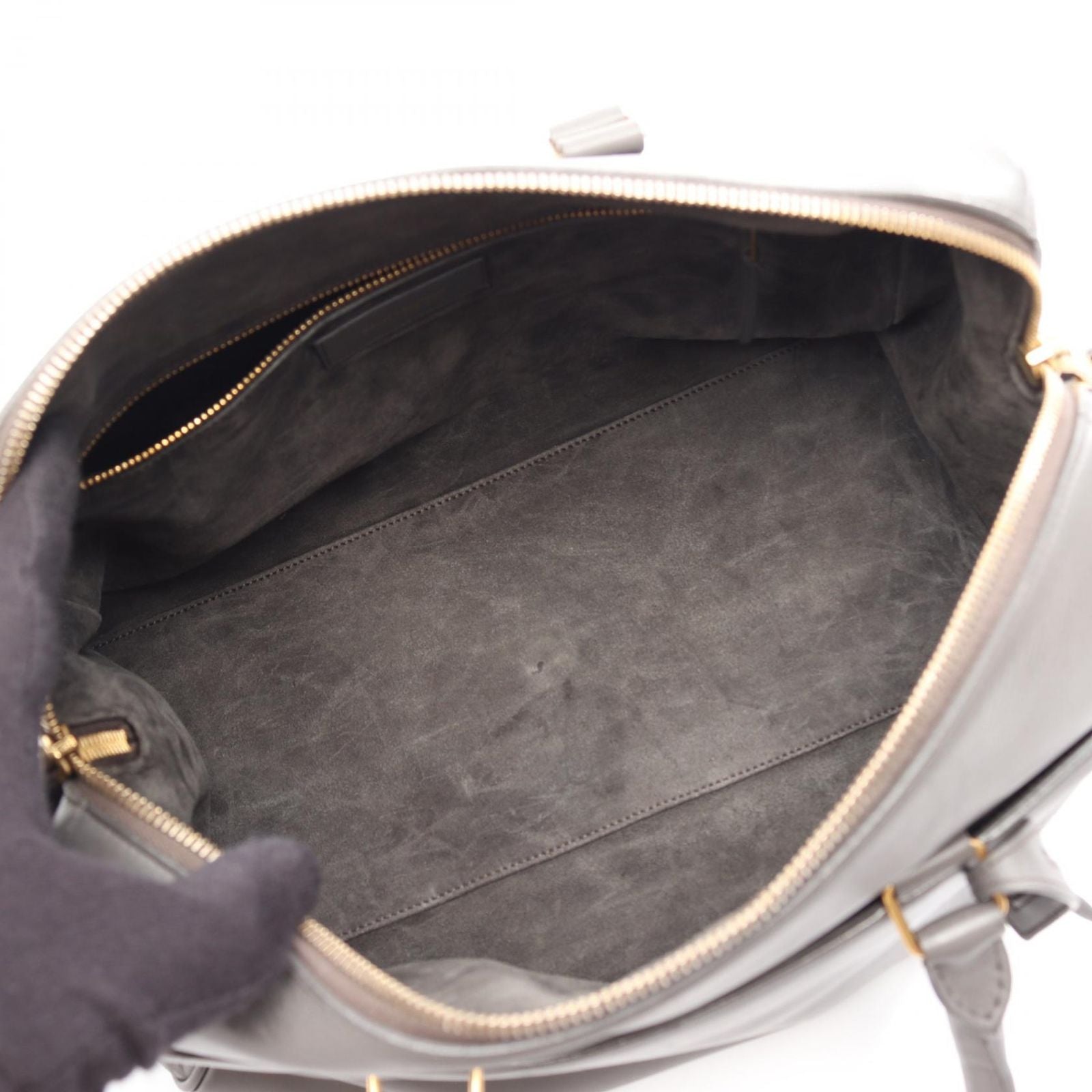 Saint Laurent Paris Handbag Classic Duffle 6 2-Way Gray Leather — view 3