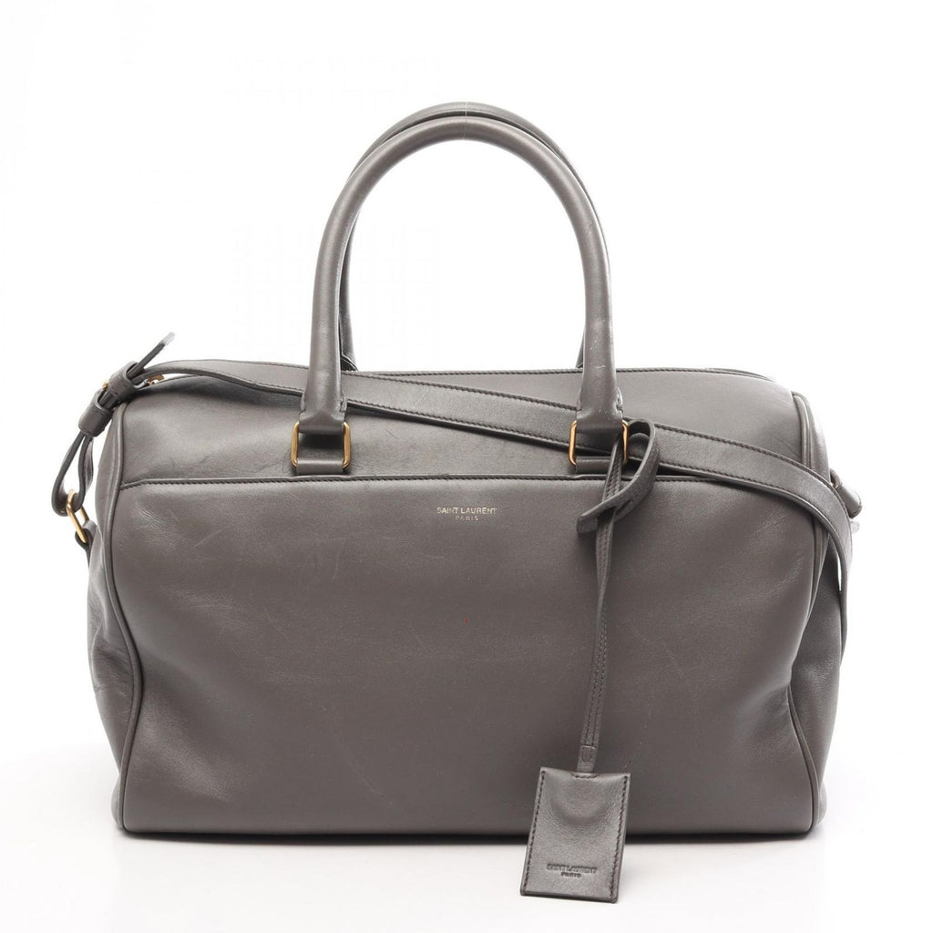 Saint Laurent Paris Handbag Classic Duffle 6 2-Way Gray Leather