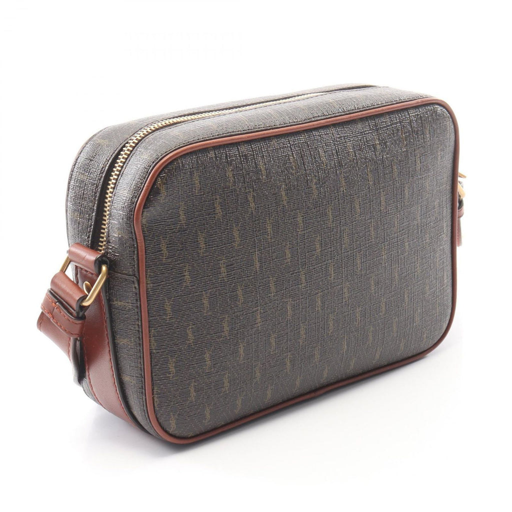 Saint Laurent Paris Shoulder Bag Monogram Dark Brown Canvas Leather — view 2