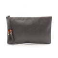 Gucci Clutch Bamboo Dark Brown Leather Tassel