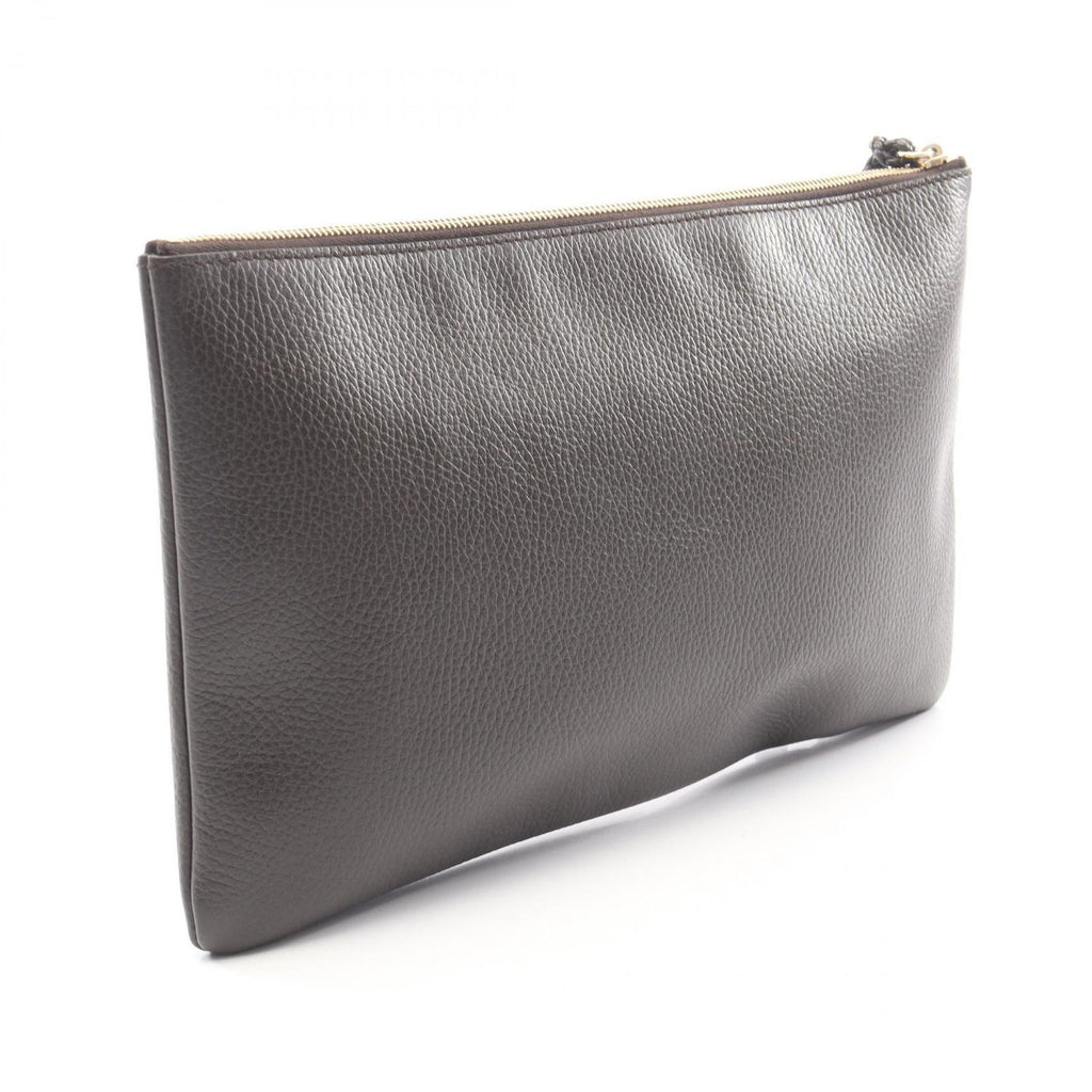 Gucci Clutch Bamboo Dark Brown Leather Tassel — view 2