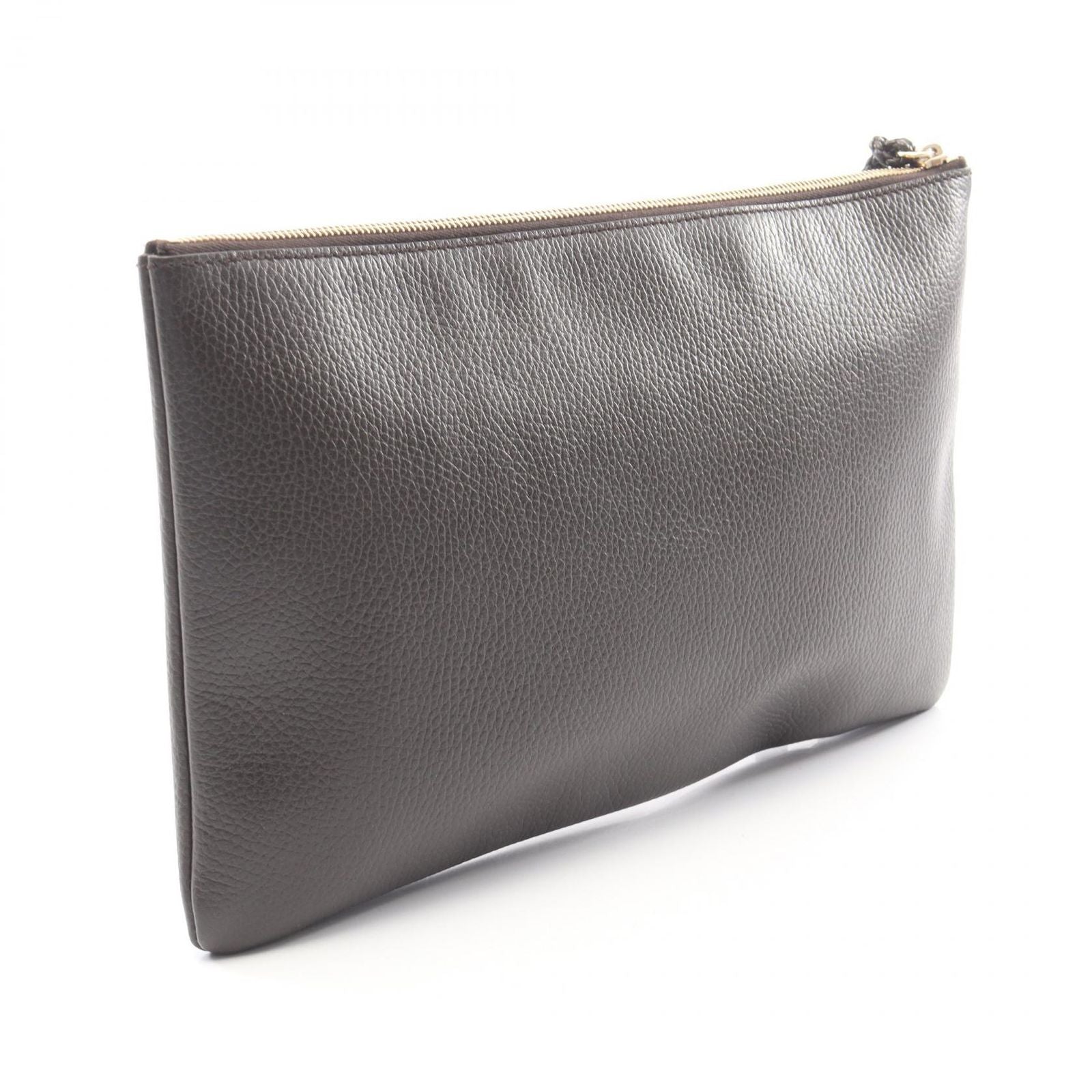 Gucci Clutch Bamboo Dark Brown Leather Tassel — view 2