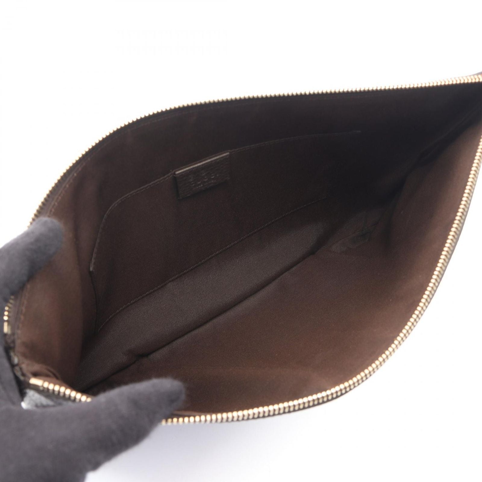 Gucci Clutch Bamboo Dark Brown Leather Tassel — view 3