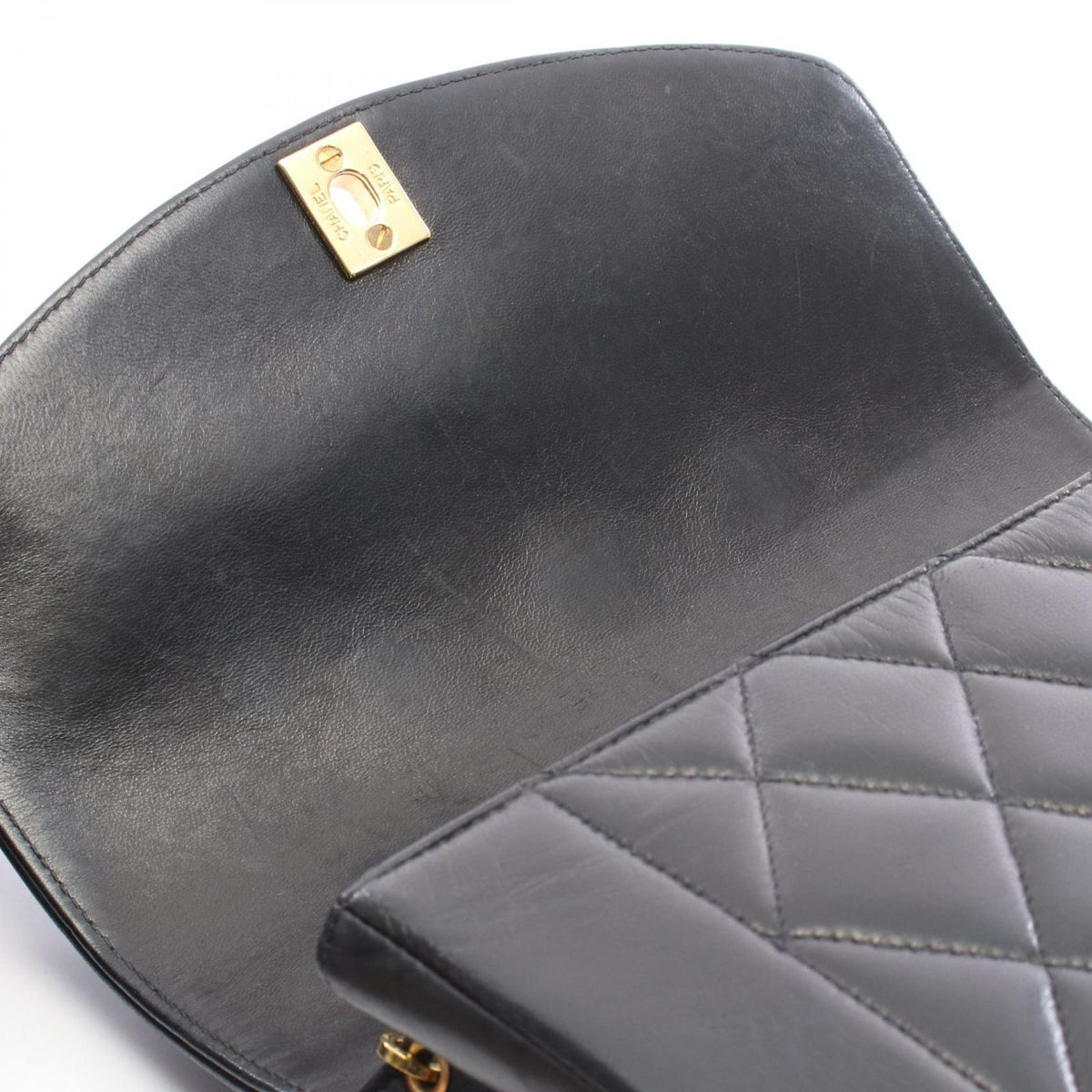 Chanel Shoulder Bag Quilted Diana Flap Black Lambskin Chain — view 7