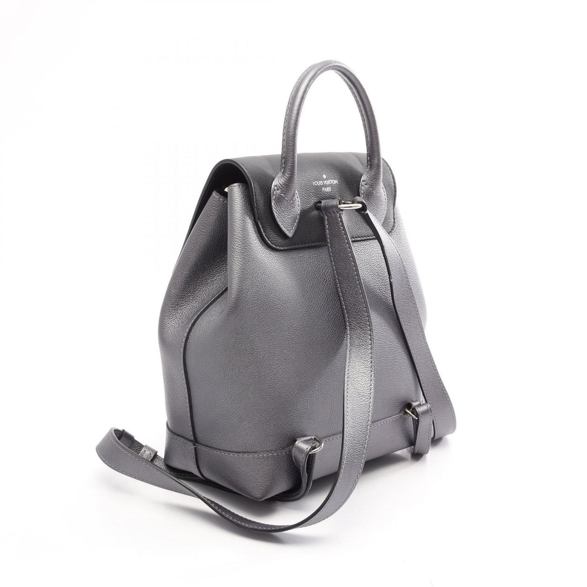 Louis Vuitton Backpack Lockme Metallic Gray Leather — view 2
