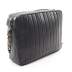 Chanel Shoulder Bag Mademoiselle Tassel Black Lambskin Fringe Chain — view 2
