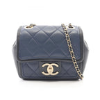 Chanel Shoulder Bag Mini Quilted Navy Blue Lambskin Mini Chain