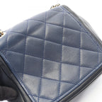 Chanel Shoulder Bag Mini Quilted Navy Blue Lambskin Mini Chain — view 8
