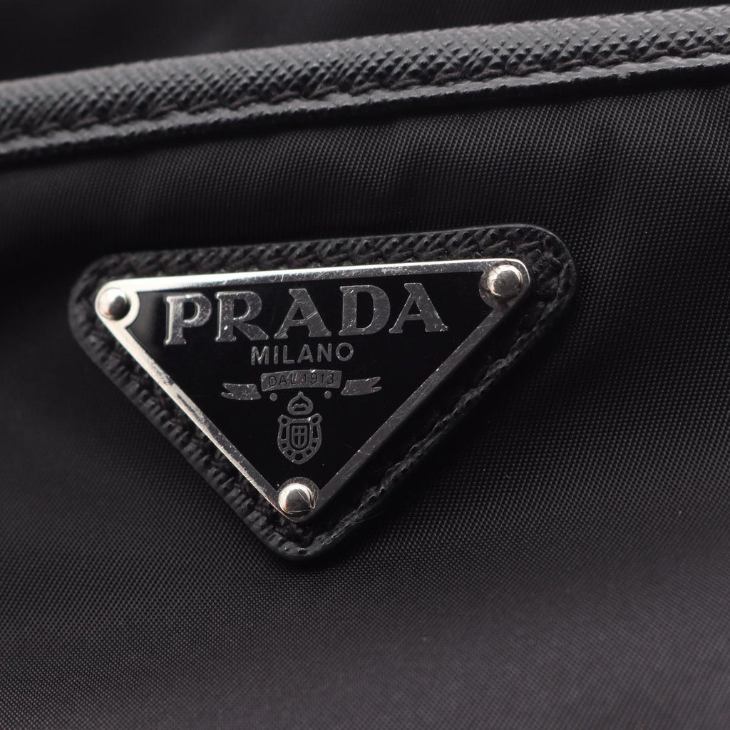 Prada Shoulder Bag Re-Nylon Tessuto Saffiano Black Nylon Leather Triangle Logo — view 5